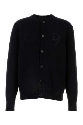Dolce & Gabbana Black Nylon Blend Cardigan