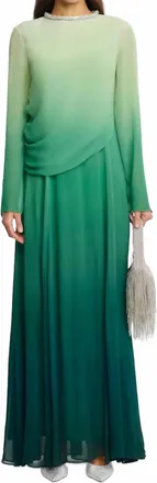 Acler Womens Bridle Maxi Dress In Emerald