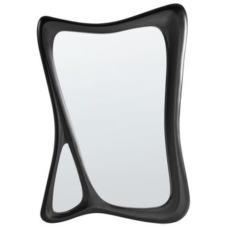 Beliani Beliani - Espejo De Pared Forma Irregular De Vidrio Material Sint&eacute;tico Mdf 70 X 100 Cm Negro Lanester