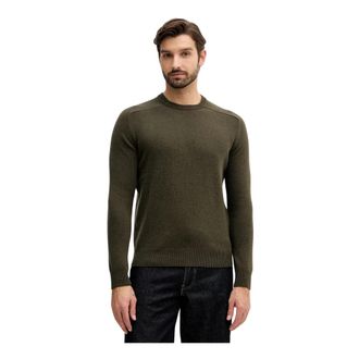 Benetton Trui met ronde hals - Heren - Ronde hals truien - Groen - S - Wol - Truien & Vesten