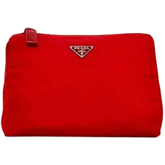 Prada Pre-owned Clutches, unisex, Red, Size: ONE SIZE Pre-owned Vintage Pouch