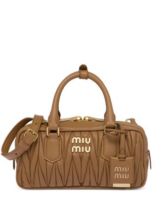 Miu Miu Arcadie matelass&eacute; nappa leather bag - women - Nappa Leather - One Size - Brown
