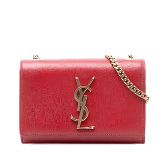 Saint Laurent Tweedehands Kleine Leren Monogram Kate Schoudertas