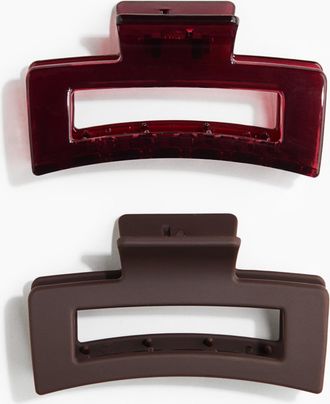 H&M 2er-Pack Haarklammern - Dunkelbraun/Weinrot
