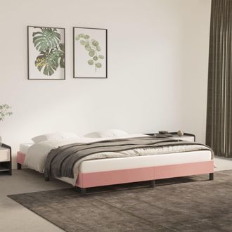 vidaXL Estructura De Cama Sin Colch&oacute;n Terciopelo Rosa 180x200 Cm Vidaxl