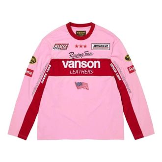 SUPREME x Vanson Leathers SS26 L/S T-Shirt Pink SUP-SS26-007-PINK