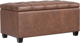 Simpli Home Sienna 33In Transitional Rectangle Storage Ottoman Bench