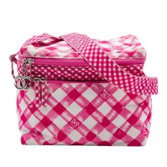 Chanel Pre-owned Gingham Canvas Shoulder Bag - Dames - Pre-owned - Roze - Maat: ONE Size