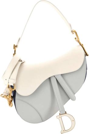 Dior Borsa a spalla Saddle media in pelle con tracolla - Blu