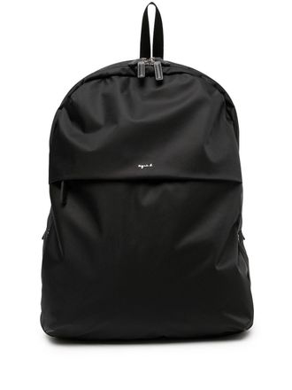 agn&egrave;s b. logo-plaque backpack - women - Nylon - OS - Black