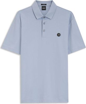 BOSS Mercerized-cotton polo shirt with Double B monogram