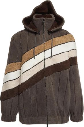 Fendi Bomber in pelle con cappuccio - Marrone