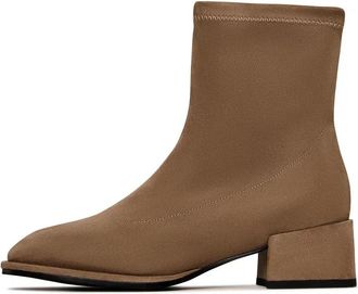 Cesare Gaspari Enkellaarzen Aquila - Beige - Dames - Laarzen met Hak - Beige - 39 EU - Leer - Schoenen