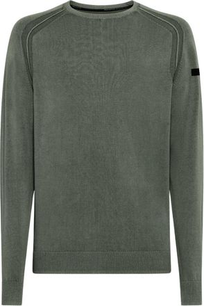 Roberto Ricci Design Techno Wash Round 14 Knit - Heren - Ronde hals truien - Groen - XL - Katoen - Truien & Vesten