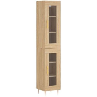 vidaXL Vidaxl - Aparador De Madera Contrachapada Roble Sonoma 34,5x34x180 Cm