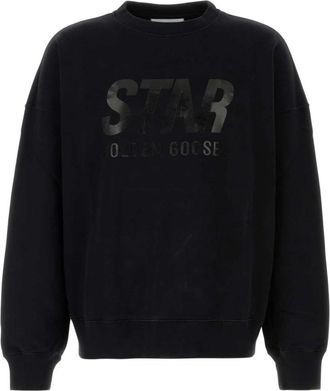 Golden Goose Stijlvol Zwart Katoenen Sweatshirt - Heren - Sweatshirts - Zwart - M - Katoen - Hoodies & sweatvesten