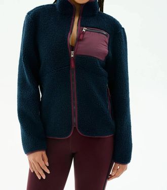 SPLITS59 Harris Sherpa Jacket In Indigo/dark Cherry