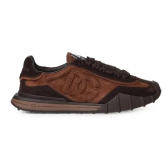 Dolce & Gabbana Schoenen, Heren, Bruin, 43 EU, Leer, Athletic Split Sneakers