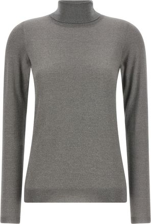 Brunello Cucinelli Grey Knitted Turtle Neck Sweater