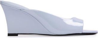 Black Suede Studio Arisha 70 Mule in Sky Blue Patent Leather at Nordstrom, Size 38.5