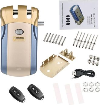 OEM Cerradura Electr&oacute;nica Inteligente, Control Remoto, Invisible, Sin Llave, Aleaci&oacute;n De Zinc, Desbloqueo Mediante Aplicaci&oacute;n, 2 Controles Remotos (hf-018
