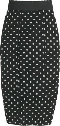 Dolce & Gabbana Gonna midi a pois - Nero