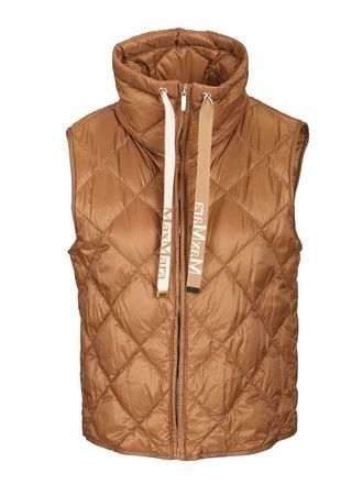 Max Mara Nylon Canvas Vest Coats Beige-Donna