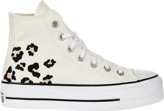 Converse Sneakers, female, White, 4 1/2 UK, Leopard Print High Top Textile Trainers