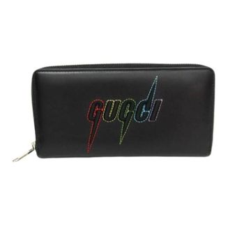 Gucci Vintage, unisex, Zwart, ONE Size, Leer, Pre-owned Blade Embroidery Long Wallet