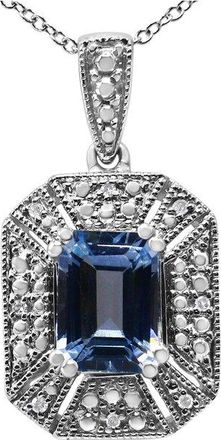 House of Brilliance Haus Of Brilliance Silver 1.60 Ct. Tw. Diamond & Topaz Pendant Necklace