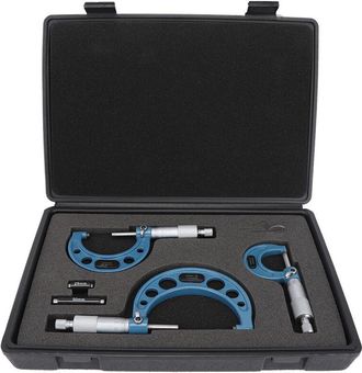 OEM Juego De Micr&oacute;metros Para Medici&oacute;n De Di&aacute;metro Exterior De Alta Precisi&oacute;n, Juego De 3 Micr&oacute;metros De Acero Con Varilla De Calibraci&oacute;n Y Llave, Herrami