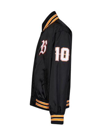 Balenciaga Varsity Logo-Patch Bomber Jacket - Black
