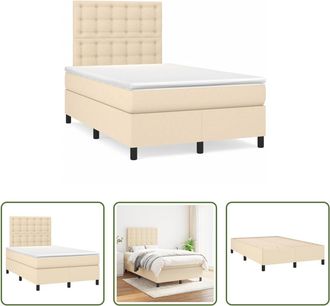 vidaXL Vidaxl Cama Box Spring Con Colch&oacute;n Tela Color Crema 120x190 Cm