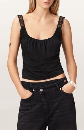 AllSaints Celena Crop Tank in Black at Nordstrom, Size X-Small