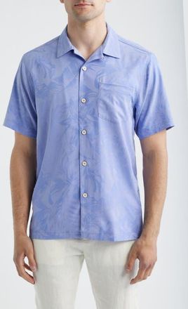 Tommy Bahama Botanic Loom Coastal Ease Botanic Loom IslandZone Camp Shirt in Ritzy Purple at Nordstrom, Size 2Xlt
