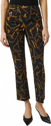 Joseph Ribkoff Geometric Print Pull-On Straight Leg Pants In Black/multi