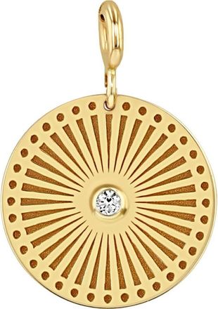 Zoë Chicco Diamond Sunbeam Medallion Charm in 14K Yellow Gold at Nordstrom