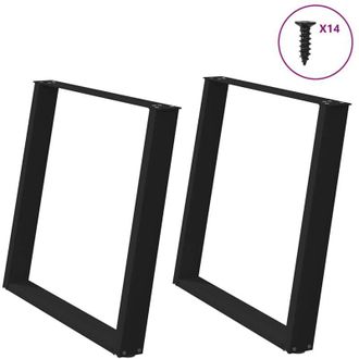 vidaXL Vidaxl - Patas Para Mesa De Comedor En Forma De U (2 Unidades), Color Negro, 100 X (72-73) Cm, Acero