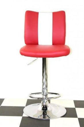 Netfurniture Bostony Bar Stool Red Height Adjustable
