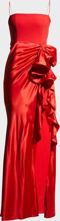Cinq &agrave; Sept Drina Sleeveless Satin Wrap Gown