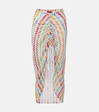 Missoni Falda midi asim&eacute;trica Zigzag