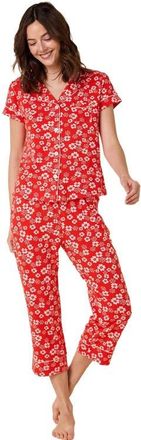 The Cats Pajamas Pima Knit Holiday Capri Set in Cece at Nordstrom, Size Xx-Large