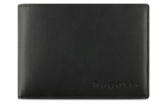 Bugatti Geldb&ouml;rse BUGATTI Super Slim, Herren, schwarz, Polyester, Rindsleder, Kleinlederwaren Geldb&ouml;rse