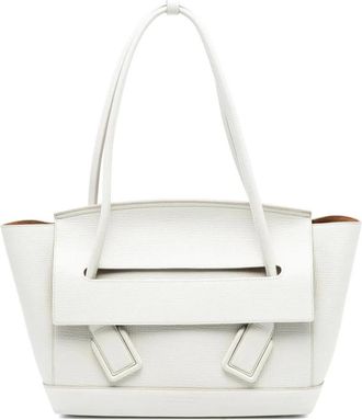 Bottega Veneta Pre-owned Tote Bags, female, White, Size: ONE SIZE Pre-owned Leather Top Handle Bag
