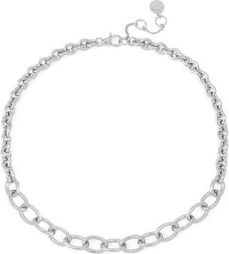 AllSaints Mixed Link Chain Necklace in Shiny Rhodium at Nordstrom