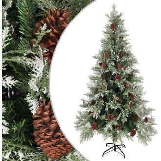 vidaXL Vidaxl - Rbol De Navidad Con Pi&ntilde;as Verde Y Blanco Pvc Y Pe 225 Cm