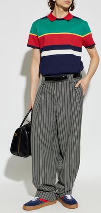 Versace Striped Pattern Polo, Mens, Multicolour