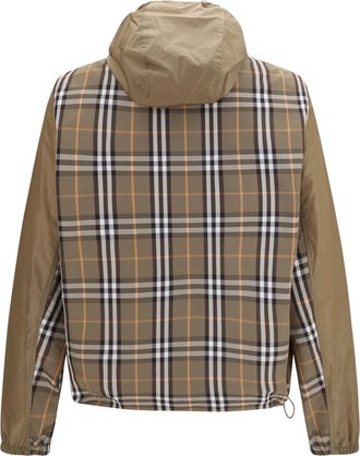 Burberry Mens Newport Nylon Hooded Jacket Finch Brown