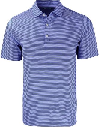 Cutter & Buck Forge Double Stripe Recycled Blend Polo in Tour Blue/White at Nordstrom, Size Xxx-Large