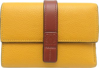 Loewe Brown Grayish Yellow Leather Wallet (Tri-Fold) (Pre-Owned)